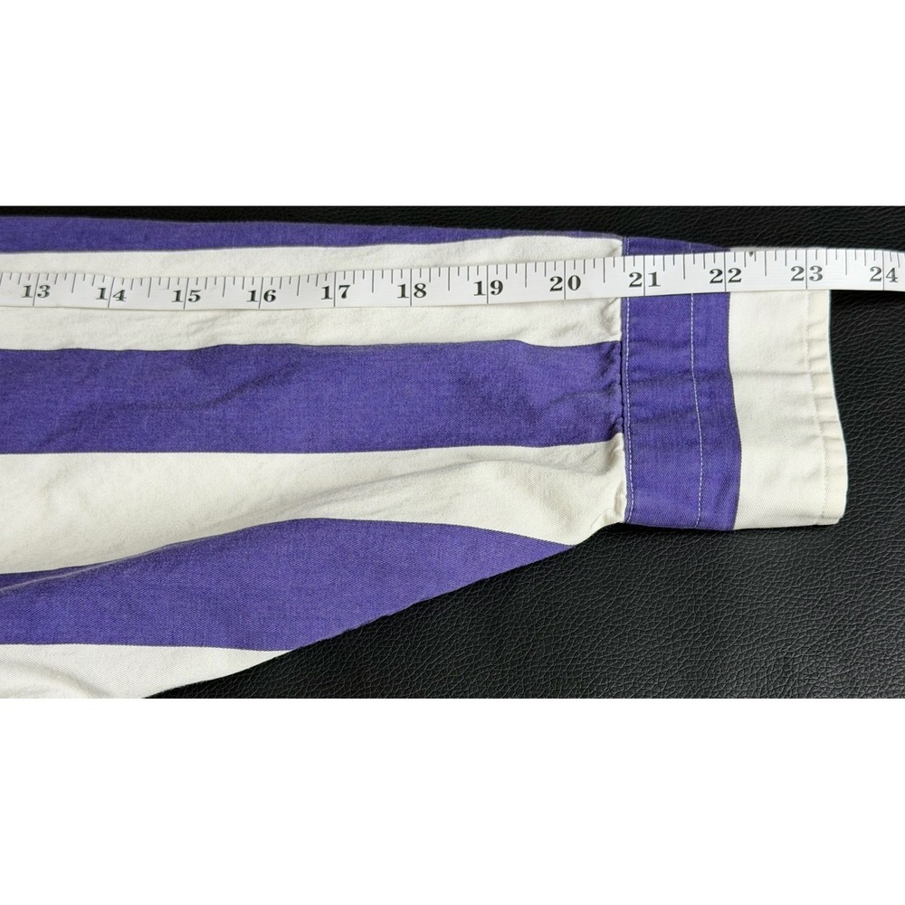 Vintage Gant Salty Dog Shirt Large Purple White Broad Stripe Button Up 90s - Picture 7 of 14